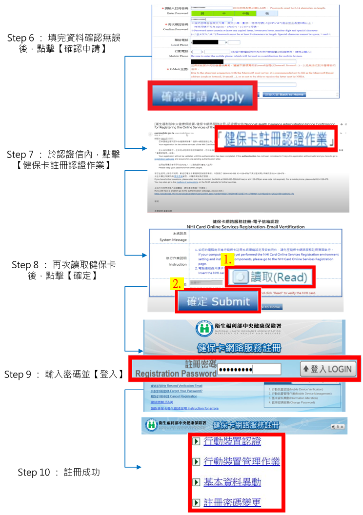 申辦健保卡密碼流程