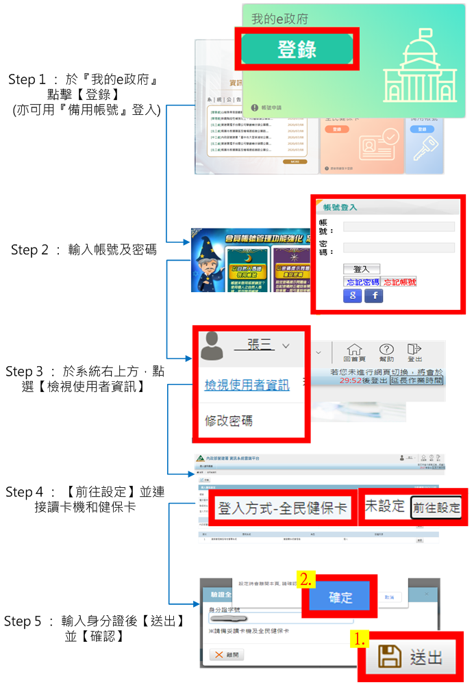 健保卡綁定帳號流程